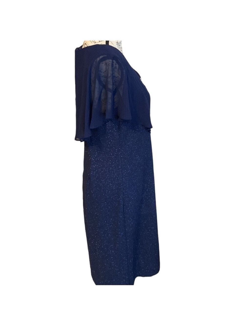 SLNY Sheath Dress Embellished Sparkly Navy Size 8 New - Picture 3 of 5